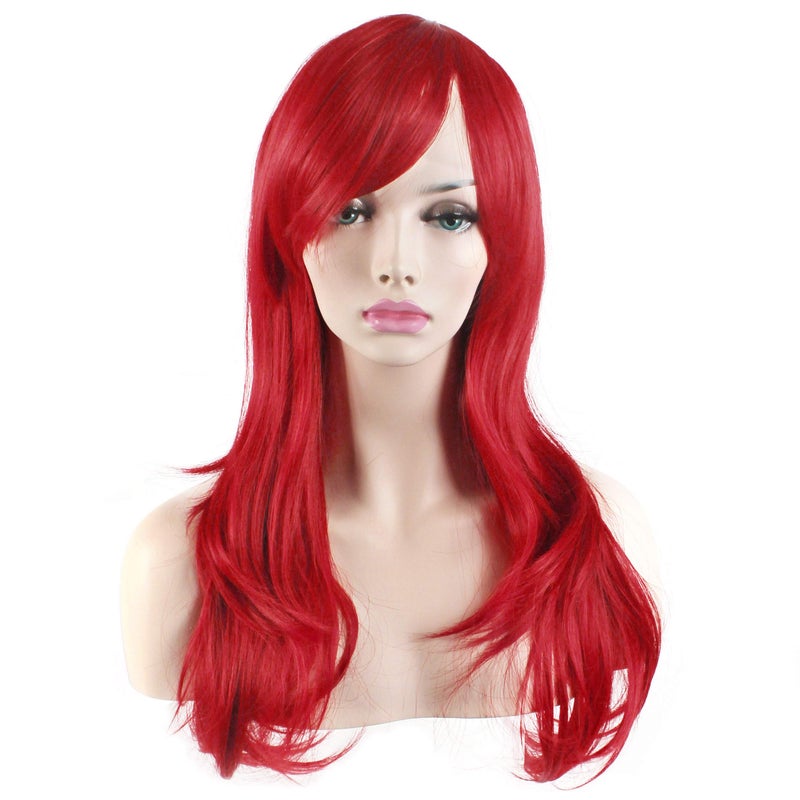 Akstore 28"" 70cm Fashion Wigs Long Wavy Curly Hair Cosplay Wig & Wig Cap (Red) - Image 3